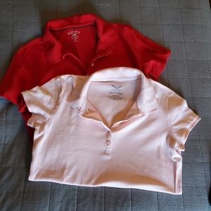 Bundle of 2 women's polo shirts size medium